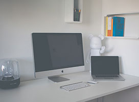 picture of an office with iMac